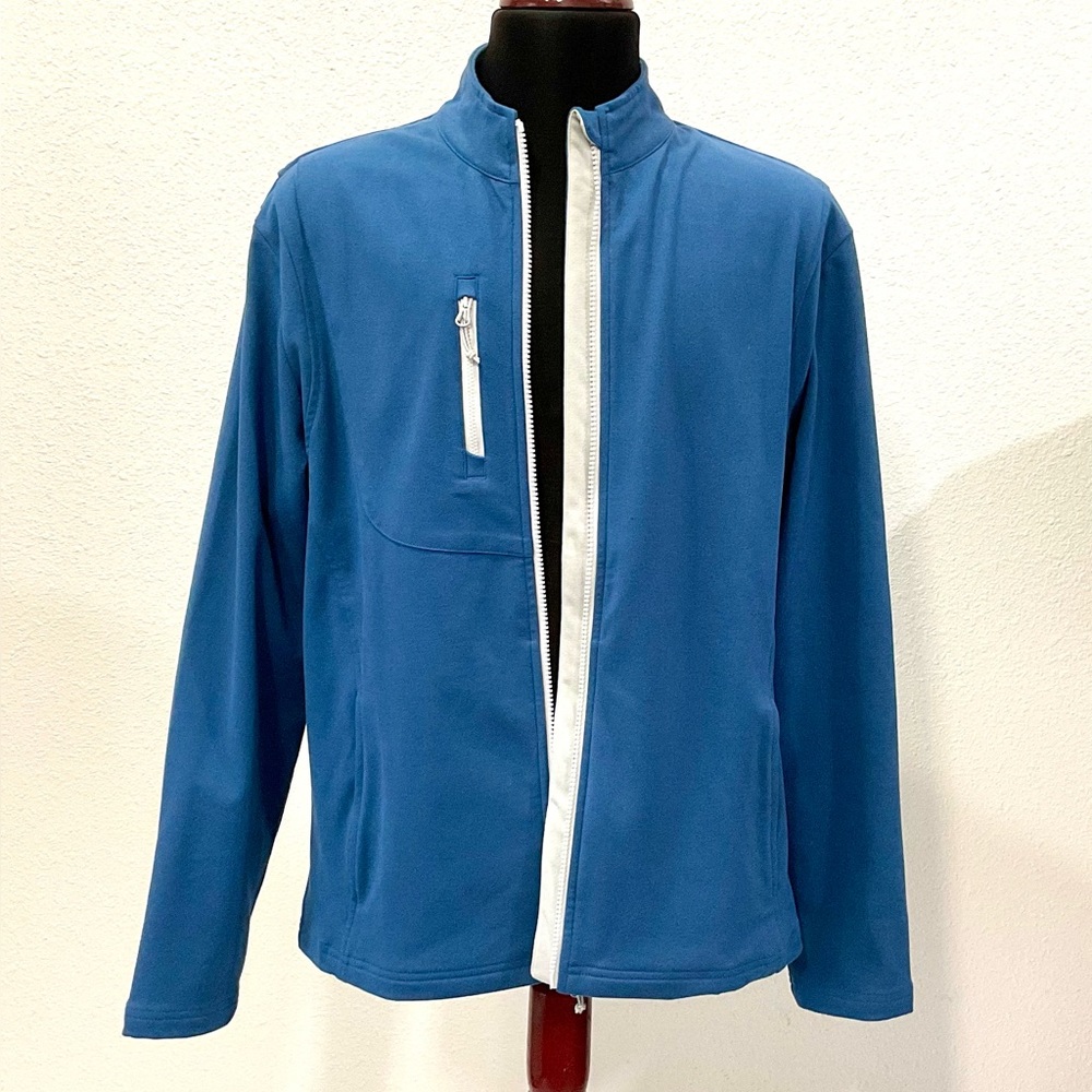 Johnnie O - Fade PREP-FORMANCE Golf Wind Full-Zip Jacket Blue Medium JOHJMJK1870